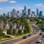 Charlotte-area suburb with convenient road access and an easy commute toward the city