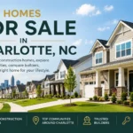 New homes for sale in Charlotte NC with modern neighborhood and skyline