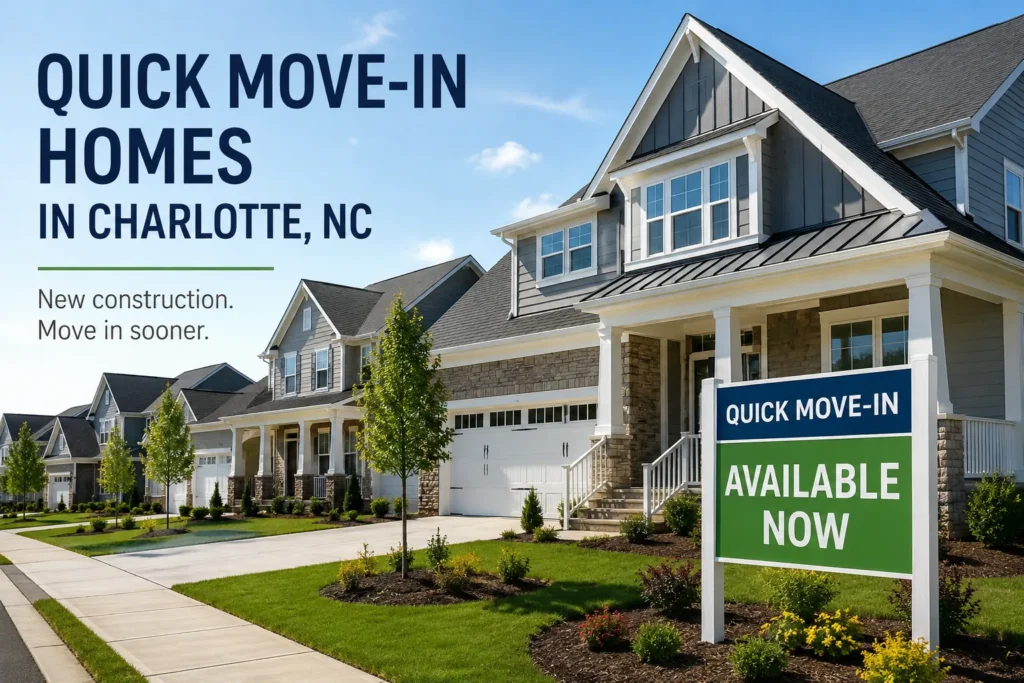 Quick Move-In Homes in Charlotte, NC Quick move-in homes in Charlotte NC new construction community