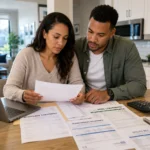 Charlotte-area homebuyers reviewing mortgage, insurance, HOA, utility, and maintenance costs while budgeting for homeownership
